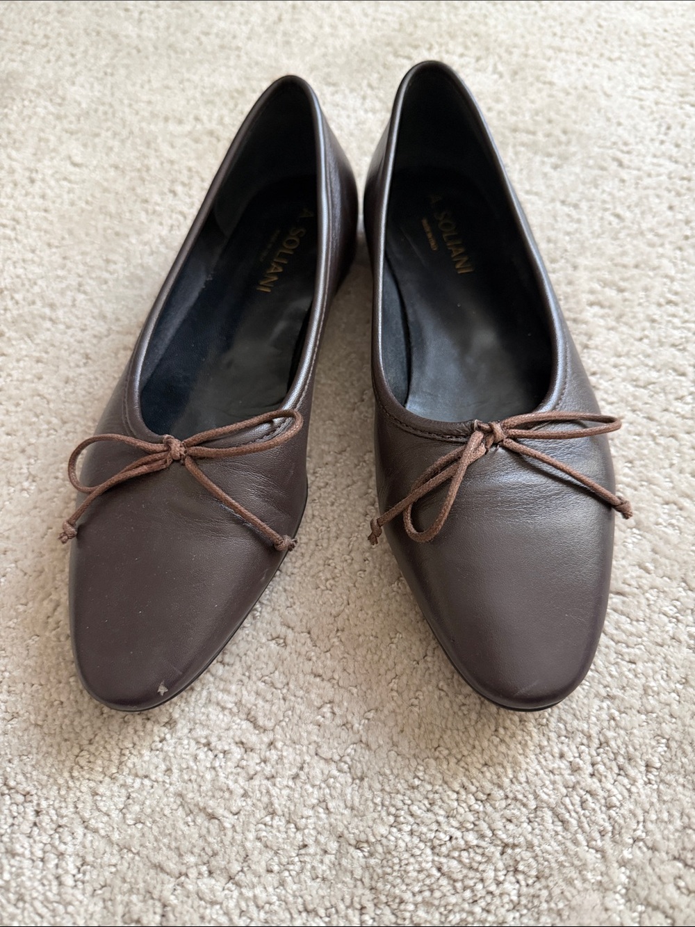 A. Soliani Leather Ballet Flats